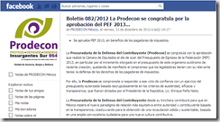 Boletín 082/2012: Aprobación del PEF 2013